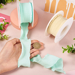2 色のポリエステル製フリルリボン 2 ロール  布用 diy 作成装飾  ミックスカラー  1-5/8インチ（40mm）  約10ヤード/ロール  1ロール/色&nbsp;OCOR-TA0001-76B