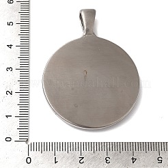 304ステンレススチール製ビッグペンダント  エナメル  ひまわりのチャームが付いたフラットラウンド  18KGP本金メッキ  51x38.5x5mm  穴：8x5mm&nbsp;LS-STAS-Z067-06G