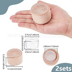 Carved Wood Baby Tooth Keepsake Cases with Lids&nbsp;CON-WH0100-09B