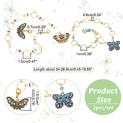 Glass & Acrylic Beaded Knitting Row Counter Chains&nbsp;HJEW-NB00085