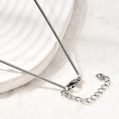 1.5mm 304 ステンレススチール ラウンドスネークチェーンネックレス  変色しない  ステンレス鋼色  15.83インチ（40.2cm）&nbsp;NJEW-G195-02P
