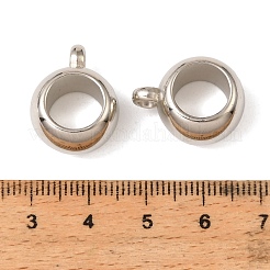 Ccb プラスチック チューブ ベイル  ラウンド  プラチナ  18x9x14mm  穴：1.8mm  内径：8.5mm&nbsp;CCB-C002-01E-P