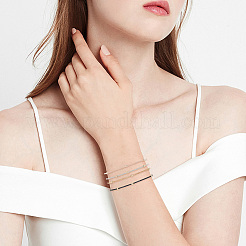 24Pcs 4 Colors Stainless Steel Satellite Chains Stretch Bracelets Set for Women&nbsp;BJEW-UN0001-36