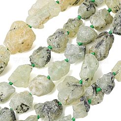 生粗天然プルナイトビーズ連売り  ナゲット  18~50x16~30x14~30mm  穴：1.2mm  約11~20個/連  15.75''（40センチメートル）&nbsp;LS-G-P528-A05-01A