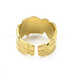 304ステンレススチールオープンカフリング  ポリゴン  ゴールドカラー  内径：17.8mm&nbsp;RJEW-C067-16G