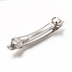 アイアン製ヘアバレッタパーツ  フランスヘアクリップパーツ  プラチナ  77.5x14.5x12mm  穴：2.5mm&nbsp;IFIN-L037-010P
