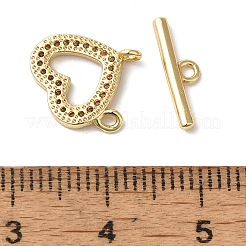 Brass Micro Pave Clear Cubic Zirconia Toggle Clasps&nbsp;KK-N254-69G