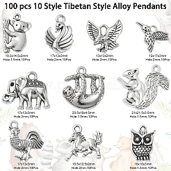 100 pcs 10 Style Tibetan Style Alloy Pendants&nbsp;TIBEP-CJ0001-34