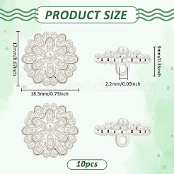 10Pcs 1-Hole Alloy Shank Buttons&nbsp;BUTT-FG0001-33