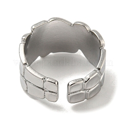 変色しない304ステンレススチールオープンカフリング  ポリゴン  ステンレス鋼色  内径：17.8mm&nbsp;RJEW-C067-16P