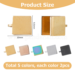 10Pcs 5 Colors 304 Stainless Steel Cuff Earrings&nbsp;EJEW-HS0001-43C