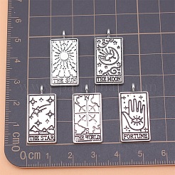 5個5スタイルチベットスタイルアロイペンダント  タロットセット  アンティークシルバー  22x13mm&nbsp;LS-PW-WG23267-01