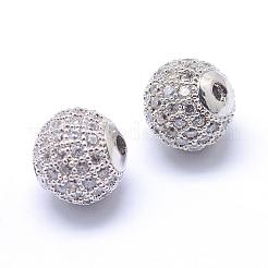 Rack Plating Brass Cubic Zirconia Beads&nbsp;ZIRC-S001-10mm-A02