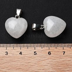 Natural White Jade Charms&nbsp;HEAR-PW0001-057-03