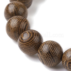 Natural Wood Round & Synthetic Turquoise Turtle Beaded Stretch Bracelet for Women&nbsp;BJEW-JB09700-06