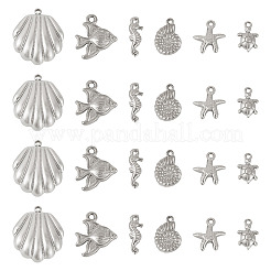 24Pcs 6 Styles 304 Stainless Steel Pendants&nbsp;STAS-TA0006-37P