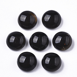 半透明のガラスカボション  色は温度が変わると変わります  半円/ドーム  ブラック  12.5x7mm&nbsp;GLAA-T023-03C