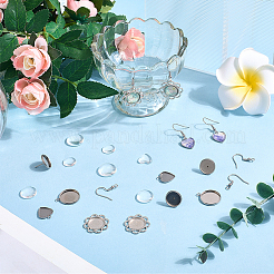 DIY Half Round/Dome & Heart Stainless Steel Dangle Earring Making Kits&nbsp;DIY-SC0028-73