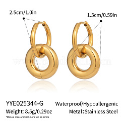 304 Stainless Steel Round Ring Hoop Earrings&nbsp;LM5891-1