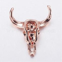 合金シャンデリアコネクターパーツ  牛の頭  ミックスカラー  19x18x4mm  穴：1.5mm&nbsp;PALLOY-F143-02