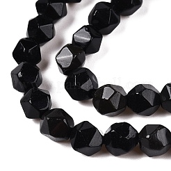 天然石オブシディアンビーズ連売り  ラウンド  多面カット  5.5~6x5.5~6.5mm  穴：1mm  約60~62個/連  14.17~14.88''（36~37.2センチメートル）&nbsp;G-T138-215