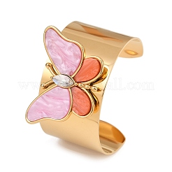 304 Stainless Steel Acrylic Cuff Bangles for Women&nbsp;BJEW-A049-05G-01