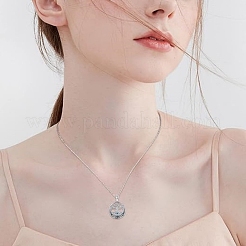 女性用ゴシック合金ラインストーン生命の木ペンダントネックレス  プラチナ  17.72インチ（45cm）&nbsp;PW-WG4F1F7-01