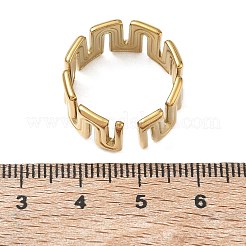 女性用304ステンレススチールカフオープンリング  波  18KGP本金メッキ  10mm  内径：18mm&nbsp;SA-CBA5188-01G