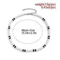 Bohemian Black and White Polymer Clay Heishi Beaded Necklaces for Men&nbsp;DR8717