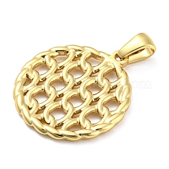 304ステンレスペンダント  フラットラウンドのチャーム  ゴールドカラー  25x23x2mm  穴：5x3mm&nbsp;STAS-E201-06G