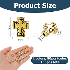 160Pcs 2 Colors Tibetan Style Alloy Beads&nbsp;TIBEB-HS0001-03