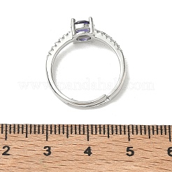 Brass & Round Cubic Zirconia Finger Rings&nbsp;CU-CBA7E55-19P-02