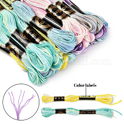 24 Skeins 6 Colors 6-Ply Polyester Embroidery Floss&nbsp;OCOR-FS0001-04