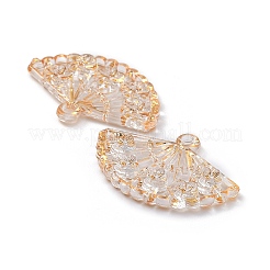 透明なアクリルパーツ  ファン  ゴールデンロッド  29x43x4mm  穴：2.6mm  約294個/500g&nbsp;TACR-A004-07B-01