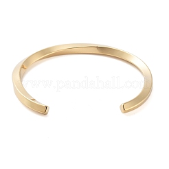 Ion Plating(IP) 304 Stainless Steel Twisted Open Cuff Bangles for Women&nbsp;BJEW-B097-01G