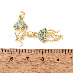 Brass Micro Pave Sky Blue Cubic Zirconia Pendants&nbsp;CU-CBADD64-12G
