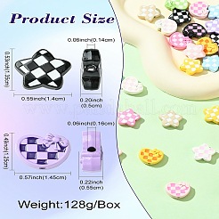 36個 18スタイル ハウンドトゥース模様ペイント合金ビーズ  星/ハート  ミックスカラー  12.5~13.5x14~14.5x5~5.5mm  穴：1.4~1.6mm  2個/スタイル&nbsp;FIND-CJ0003-27