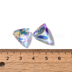 ガラスチャーム  三角形  ABカラー  多面カット  クリアAB  13x14x5mm  穴：1.4mm&nbsp;GLAA-I057-10A