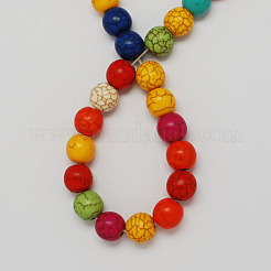 Synthetical Turquoise Beads Strands&nbsp;TURQ-S103-6mm-M