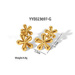 Stainless Steel Flower Stud Earrings&nbsp;ZB8411-1