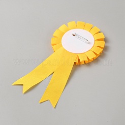 サテン生地とブリキのブローチ台座  フラットラウンド  プラチナ  ゴールド  155x75x7mm&nbsp;FIND-WH20007-145A