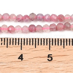 天然のピンクトルマリンビーズ連売り  多面カット  ラウンド  3mm  穴：0.6mm  約152~155個/連  15.16''~15.35''（38.5~39センチメートル）&nbsp;G-N342-33C-01