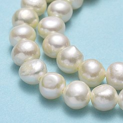 天然養殖淡水パールビーズ連売り  研磨両側  リネン  5.5~6x4~4.5x5mm  穴：0.7mm  約70個/連  13.98''（35.5センチメートル）&nbsp;PEAR-A005-07A-01