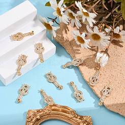 Brass Micro Pave Clear Cubic Zirconia Screw Eye Peg Bails Links Connectors&nbsp;KK-T062-89G-NF