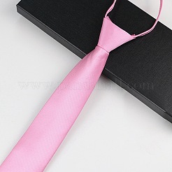 男性用ポリエステルネクタイ  純色ネクタイ  パールピンク  1494x82x1.5mm&nbsp;AJEW-WH20006-250B-08