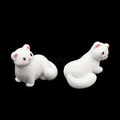 樹脂製の白いフェレットのミニチュアフィギュア  マイクロランドスケープアクセサリー  小道具の装飾のふりをする  ミックスカラー  30.5~36.5x19.5~21x11.5~25mm&nbsp;RE-CBA17C4-15