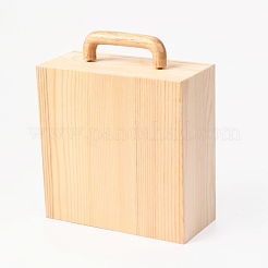 木製収納ボックス  アクリル透明カバーとハンドル付き  正方形  バリーウッド  19.5x8.5x23cm&nbsp;CON-B004-01A