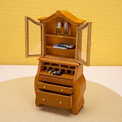 木製の本棚のミニチュア装飾品  マイクロランドスケープドールハウスアクセサリー  小道具の装飾のふりをする  ペルー  90x35x172mm&nbsp;PW-WG20F43-01