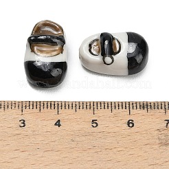 手作りの陶器ビーズ  手描き  靴  19.5x12.5x9~9.5mm  穴：1.8mm&nbsp;PORC-L084-06G