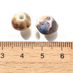 ヴィンテージスタイルの釉薬をかけた陶磁器ビーズ  多面カット双円錐形  ビスク  11.5x10mm  穴：2mm&nbsp;PORC-H013-01-25
